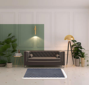 Homeroots 3' X 5' Grey Waves Stain Resistant Indoor Outdoor Area Rug  Polyester 487038