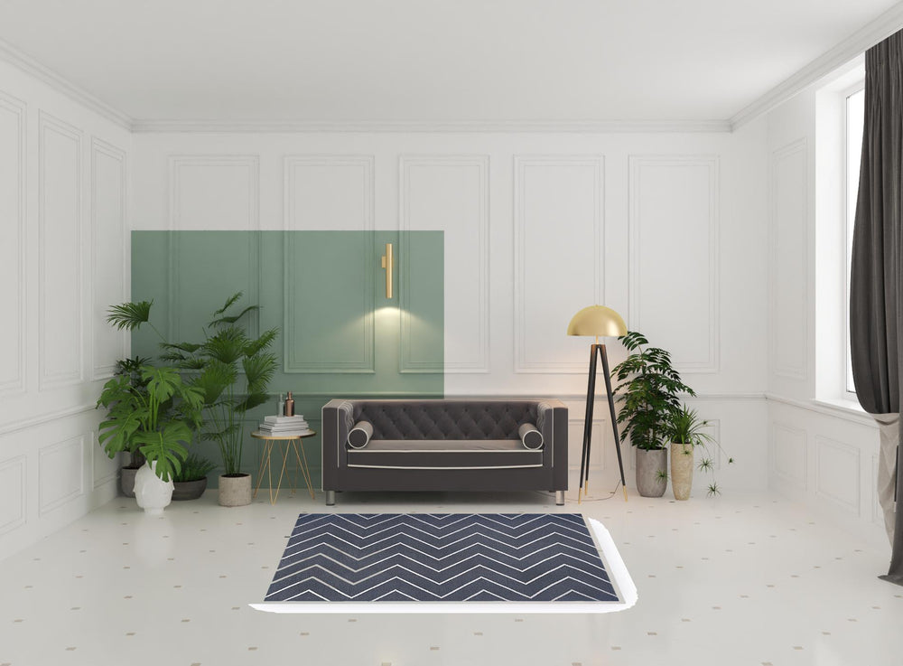 Homeroots 5' X 7' Grey Waves Stain Resistant Indoor Outdoor Area Rug  Polyester 487042