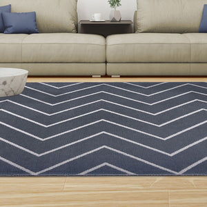 Homeroots 6' X 9' Grey Waves Stain Resistant Indoor Outdoor Area Rug  Polyester 487046
