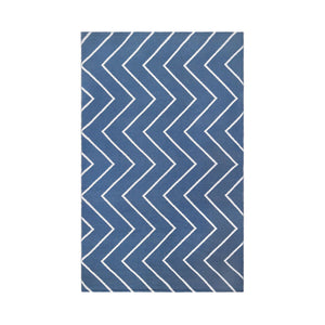 Homeroots 6' X 9' Navy Blue Waves Stain Resistant Indoor Outdoor Area Rug  Polyester 487048