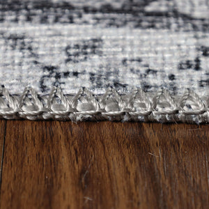 Homeroots 6' X 9' Charcoal Medallion Power Loom Stain Resistant Area Rug  Polyester 487051