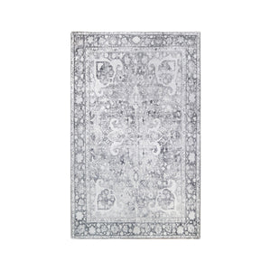 Homeroots 5' X 8' Charcoal Medallion Power Loom Stain Resistant Area Rug  Polyester 487052