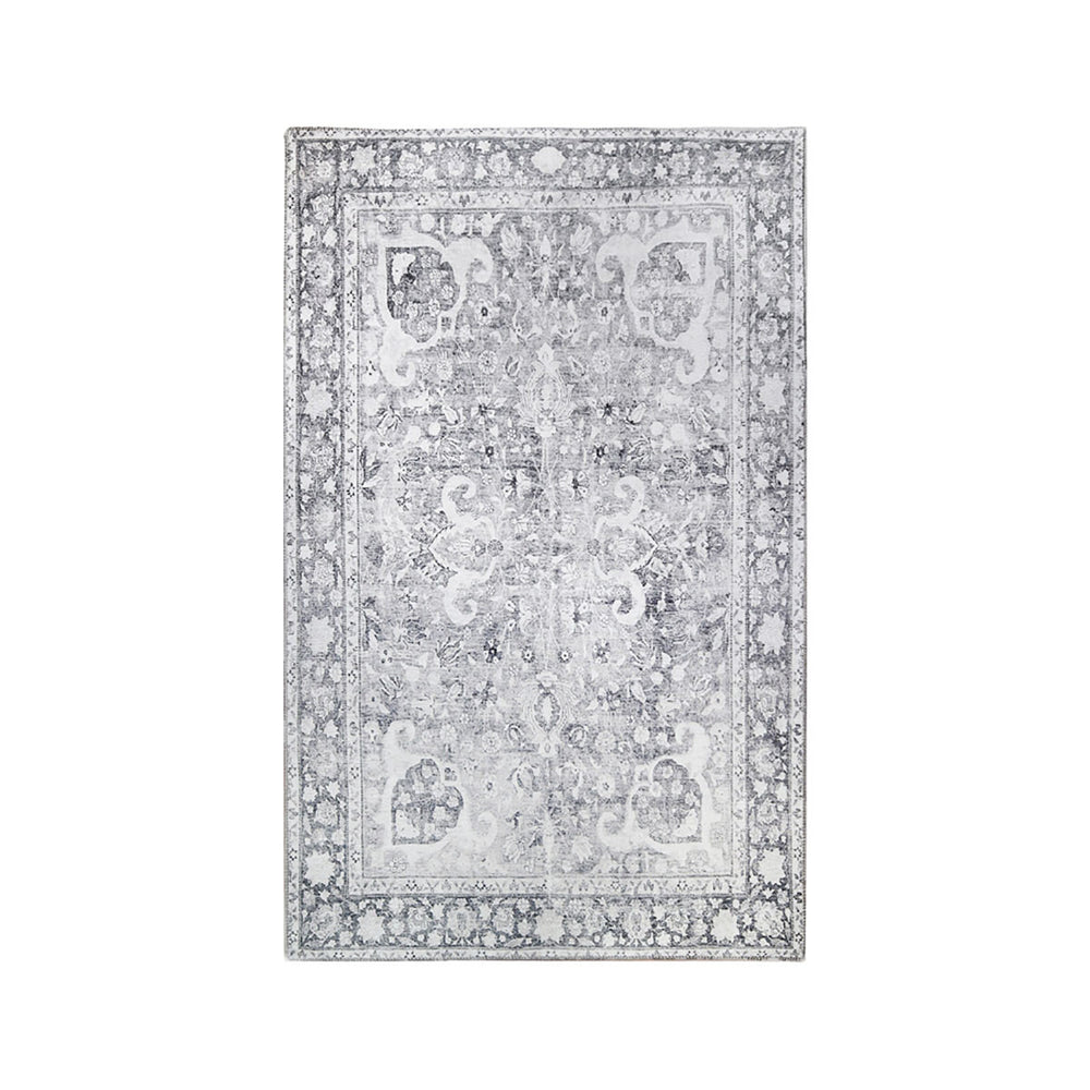 Homeroots 8' X 10' Charcoal Medallion Power Loom Stain Resistant Area Rug  Polyester 487053