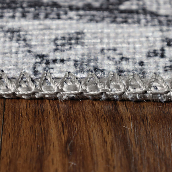 Homeroots 8' X 10' Charcoal Medallion Power Loom Stain Resistant Area Rug  Polyester 487053