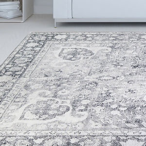 Homeroots 8' X 10' Charcoal Medallion Power Loom Stain Resistant Area Rug  Polyester 487053