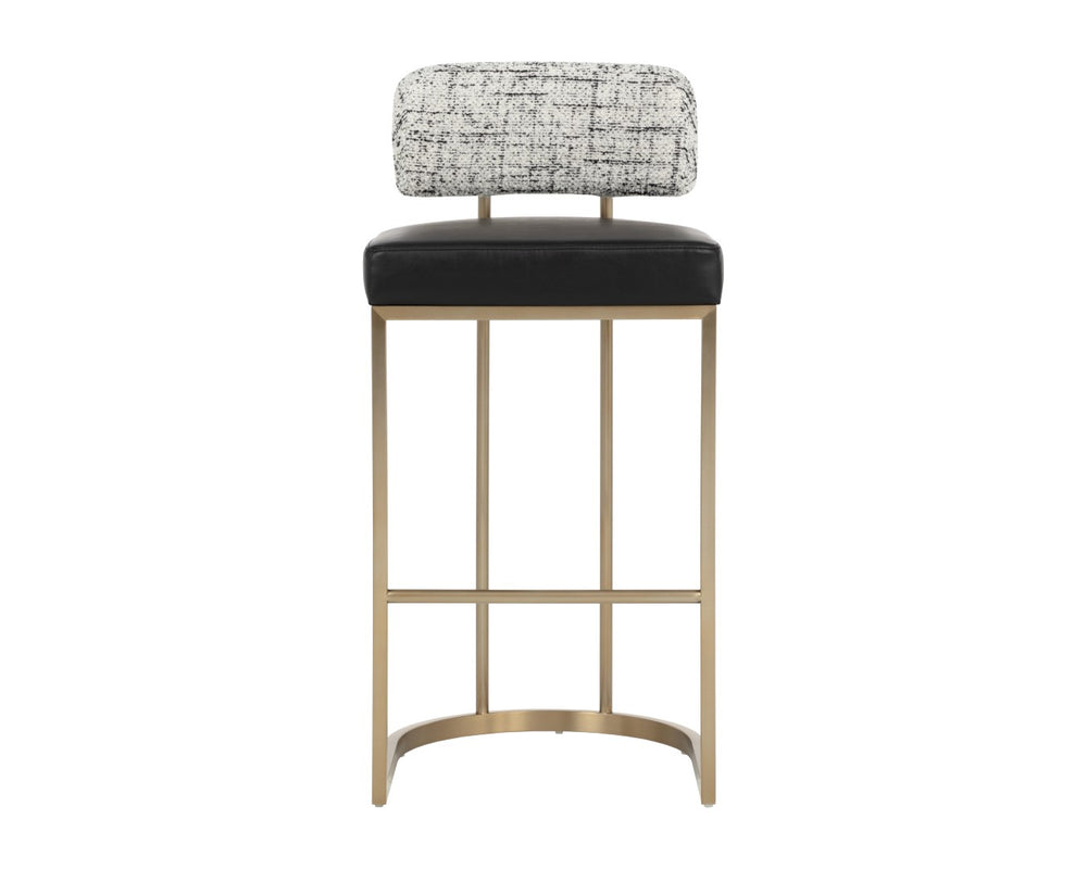 Sunpan LARISSA Barstool - Stylish Bravo Black & Halton Birch Design with Durable Antique Brass Frame 112425
