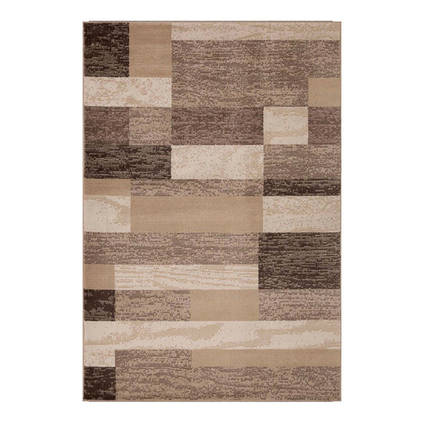 Homeroots 5' X 8' Beige Patchwork Power Loom Stain Resistant Area Rug  Polypropylene 487090