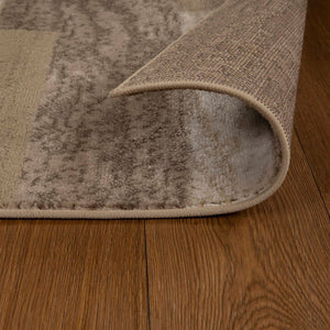 Homeroots 5' X 8' Beige Patchwork Power Loom Stain Resistant Area Rug  Polypropylene 487090