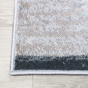 Homeroots 5' X 8' Blue And Taupe Patchwork Power Loom Stain Resistant Area Rug  Polypropylene 487091