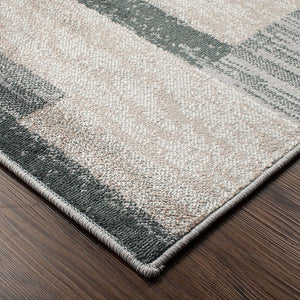 Homeroots 5' X 8' Blue And Taupe Patchwork Power Loom Stain Resistant Area Rug  Polypropylene 487091