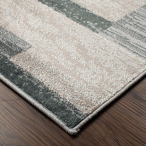 Homeroots 5' X 8' Blue And Taupe Patchwork Power Loom Stain Resistant Area Rug  Polypropylene 487091