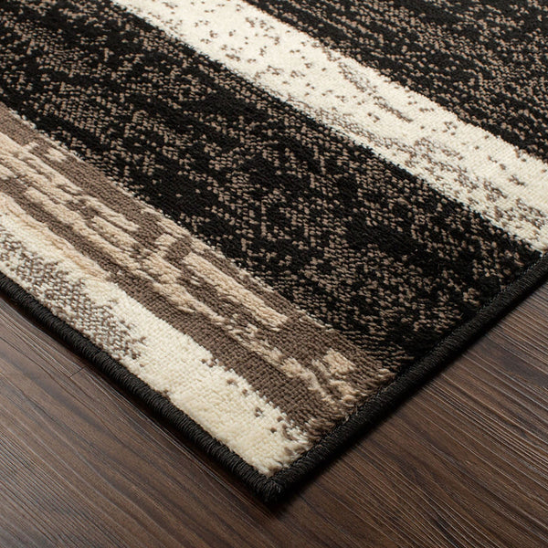 Homeroots 5' X 8' Chocolate Patchwork Power Loom Stain Resistant Area Rug  Polypropylene 487092