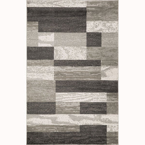 Homeroots 5' X 8' Charcoal Patchwork Power Loom Stain Resistant Area Rug  Polypropylene 487093