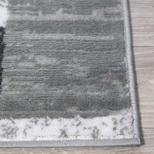 Homeroots 5' X 8' Charcoal Patchwork Power Loom Stain Resistant Area Rug  Polypropylene 487093
