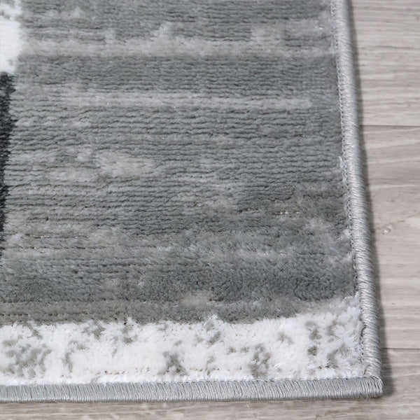 Homeroots 5' X 8' Charcoal Patchwork Power Loom Stain Resistant Area Rug  Polypropylene 487093