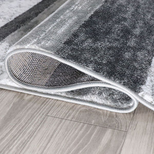Homeroots 5' X 8' Charcoal Patchwork Power Loom Stain Resistant Area Rug  Polypropylene 487093