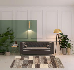 Homeroots 5' X 8' Slate Patchwork Power Loom Stain Resistant Area Rug  Polypropylene 487097