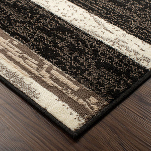 Homeroots 6' X 9' Chocolate Patchwork Power Loom Stain Resistant Area Rug  Polypropylene 487098