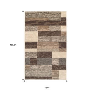 Homeroots 6' X 9' Slate Patchwork Power Loom Stain Resistant Area Rug  Polypropylene 487099