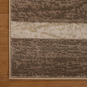 Homeroots 7' X 9' Beige Patchwork Power Loom Stain Resistant Area Rug  Polypropylene 487101