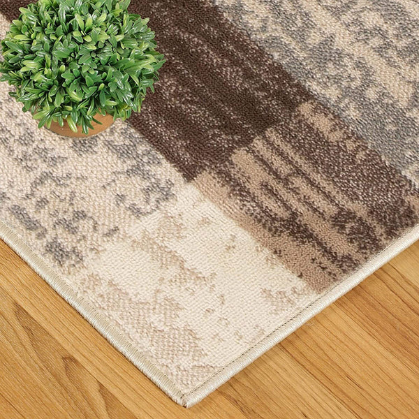 Homeroots 7' X 9' Slate Patchwork Power Loom Stain Resistant Area Rug  Polypropylene 487105
