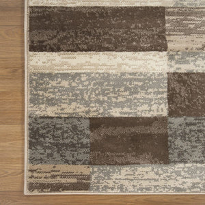 Homeroots 7' X 9' Slate Patchwork Power Loom Stain Resistant Area Rug  Polypropylene 487105