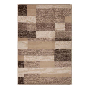 Homeroots 8' X 10' Beige Patchwork Power Loom Stain Resistant Area Rug  Polypropylene 487108