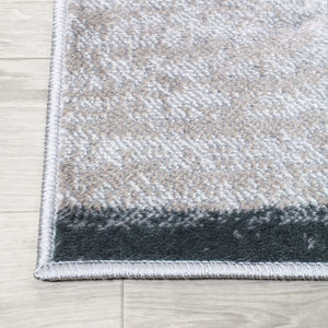 HomeRoots 8' Blue and Gray Patchwork Area Rug – Durable, Stain-Resistant, Perfect for Living Spaces and Family Life 8' X 10' 487109