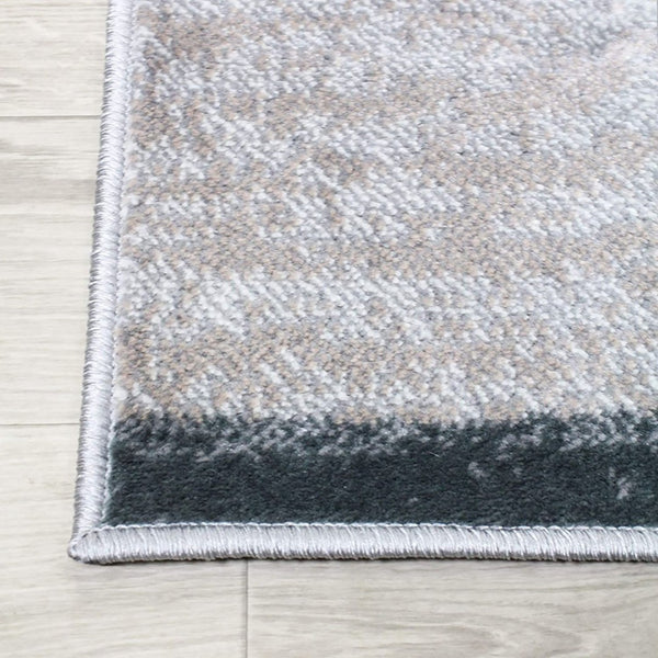 HomeRoots 8' Blue and Gray Patchwork Area Rug – Durable, Stain-Resistant, Perfect for Living Spaces and Family Life 8' X 10' 487109