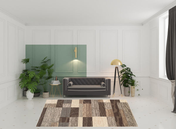 Homeroots 8' X 10' Slate Patchwork Power Loom Stain Resistant Area Rug  Polypropylene 487115