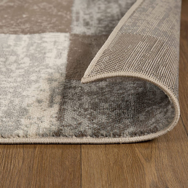 Homeroots 9' X 12' Slate Patchwork Power Loom Stain Resistant Area Rug  Polypropylene 487118