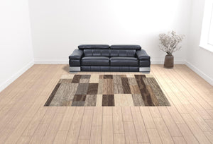 Homeroots 9' X 12' Slate Patchwork Power Loom Stain Resistant Area Rug  Polypropylene 487118