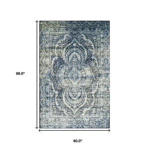 Homeroots 5' X 8' Taupe Abstract Power Loom Distressed Stain Resistant Area Rug  Polypropylene 487125
