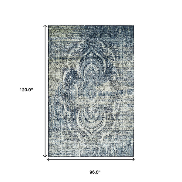 Homeroots 8' X 10' Taupe Abstract Power Loom Distressed Stain Resistant Area Rug  Polypropylene 487129