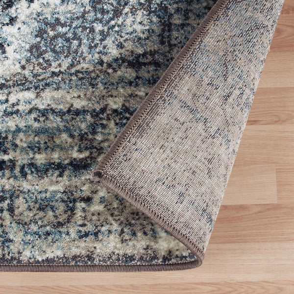 HomeRoots 5' Taupe and Ivory Abstract Distressed Area Rug – Durable, Stain-Resistant Design for Modern Homes 9' X 12' 487131