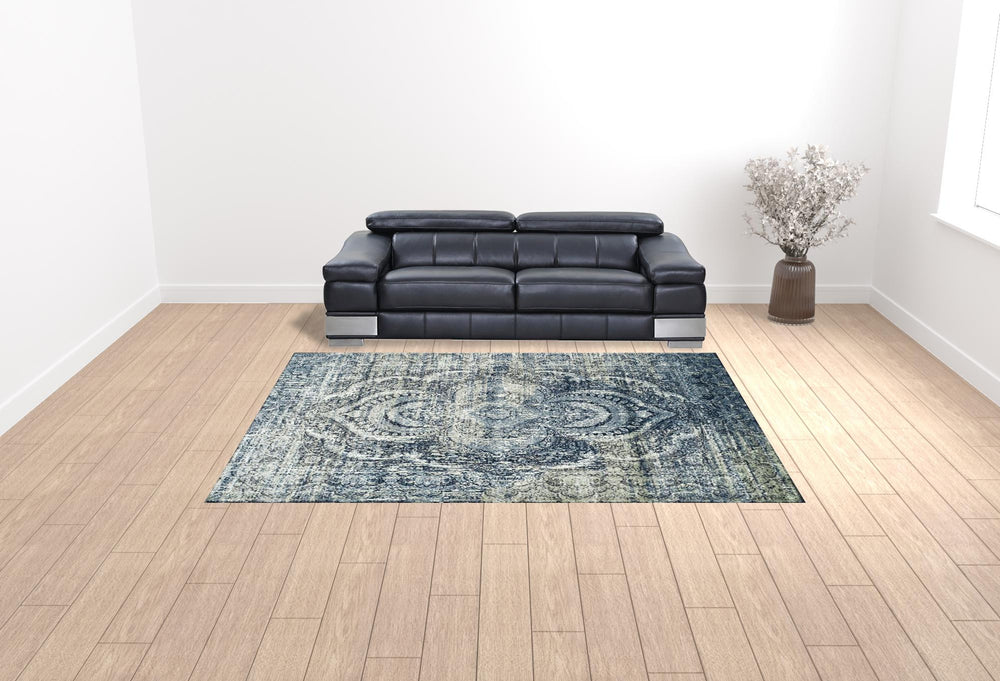Homeroots 9' X 12' Taupe Abstract Power Loom Distressed Stain Resistant Area Rug  Polypropylene 487131