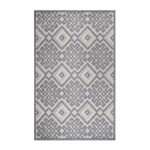 Homeroots 6' X 9' Cream Geometric Stain Resistant Non Skid Indoor Outdoor Area Rug  Polypropylene 487136