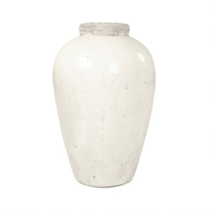 Distressed White Jar (4871L A25A) Zentique