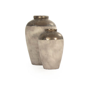 Zentique Gilded Ceramic Vase with Subtle Metallic Sheen — Compact Elegant Accent for Shelves, Tables, Entryways W15.5 x H23.5 x D15.5 4871L A773A