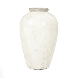 Distressed White Jar (4871S A25A) Zentique