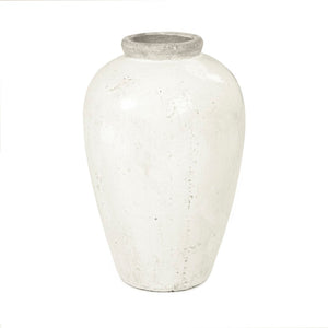 Distressed White Jar (4871S A25A) Zentique