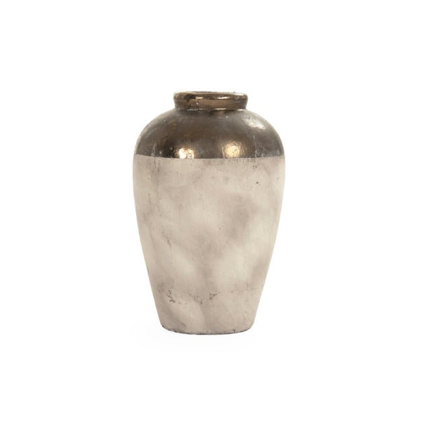 Zentique Gilded Ceramic Vase with Subtle Metallic Sheen — Compact Elegant Accent for Shelves, Tables, Entryways W11.5 x H18 x D11.5 4871S A773A