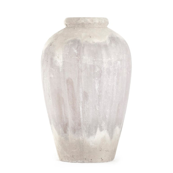 Zentique Distressed Hand-Finished Grey Wash Artichoke Terracotta Sculpture — Rustic Botanical Accent for Home W15 x H23 x D15 4871L A292