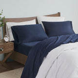 Madison Park 600 Thread Count Casual Pima Cotton Sheet Set MP20-7999 Navy