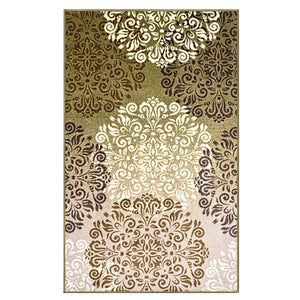 Homeroots 8' X 10' Greens And Browns Floral Power Loom Non Skid Area Rug  Nylon 487261