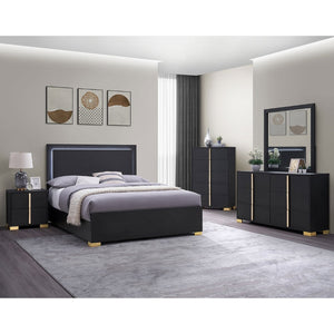 English Elm Mckee White Queen Sleigh Bed with Curved Legs and Low Profile Footboard for Cottage Rooms Black B062S01757