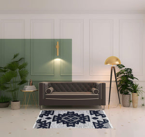 Homeroots 4' X 6' Black And Ivory Wool Geometric Flatweave Handmade Stain Resistant Area Rug With Fringe  Wool 487291