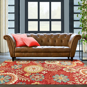 Homeroots 4' X 6' Rust Wool Medallion Tufted Handmade Stain Resistant Area Rug  Wool 487306