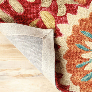 Homeroots 5' X 8' Rust Wool Medallion Tufted Handmade Stain Resistant Area Rug  Wool 487308