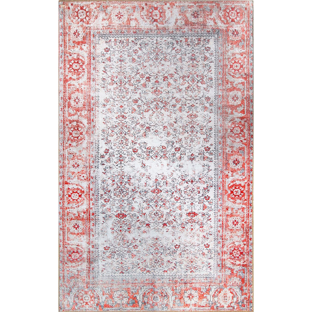 Homeroots 6' X 9' Berry Red Oriental Power Loom Stain Resistant Area Rug  Polyester 487315